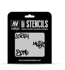 Street Art Nº1 ST-LET003 Vallejo Hobby Stencils цена и информация | Аппликации, декорации, наклейки | 220.lv