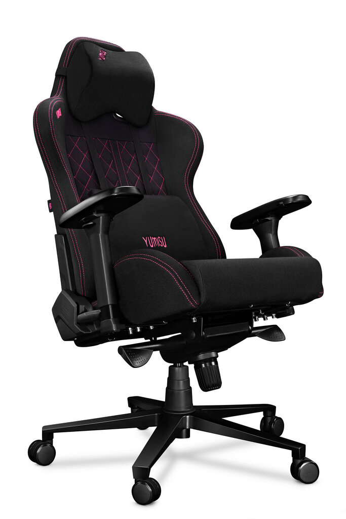 Datora krēsls Yumisu 2050 spēlētājiem, auduma apdare, melns – rozā цена и информация | Biroja krēsli | 220.lv