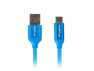 Kabelis Lanberg USB A - USB C, 1m CA-USBO-22CU-0010-BL cena un informācija | Kabeļi un vadi | 220.lv