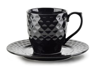 Diamond black чашка с блюдцем, 230 мл цена и информация | Стаканы, фужеры, кувшины | 220.lv