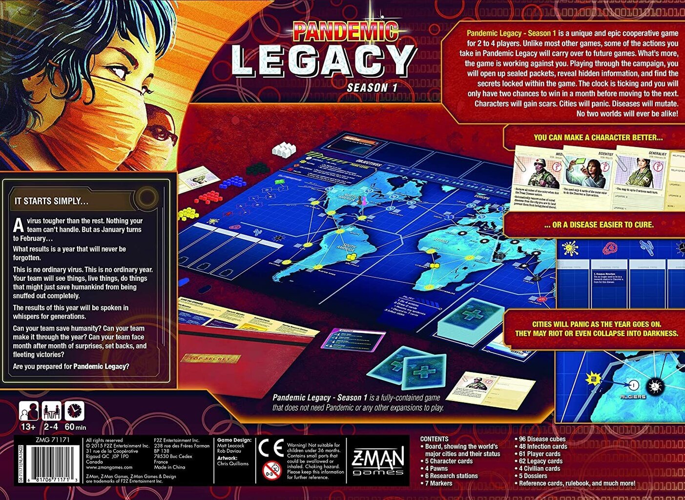 Настольная игра Pandemic Legacy: Season 1, EN цена | 220.lv