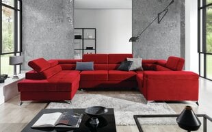 Stūra dīvāns NORE Thiago, sarkans cena un informācija | Stūra dīvāni | 220.lv