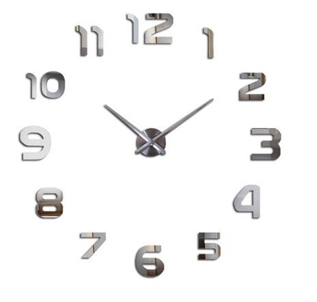 Liels sienas pulkstenis 80-120cm, sudrabs цена и информация | Pulksteņi | 220.lv