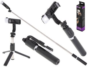 Pašbildes statīvs ar melnu fona apgaismojumu cena un informācija | Selfie Sticks | 220.lv