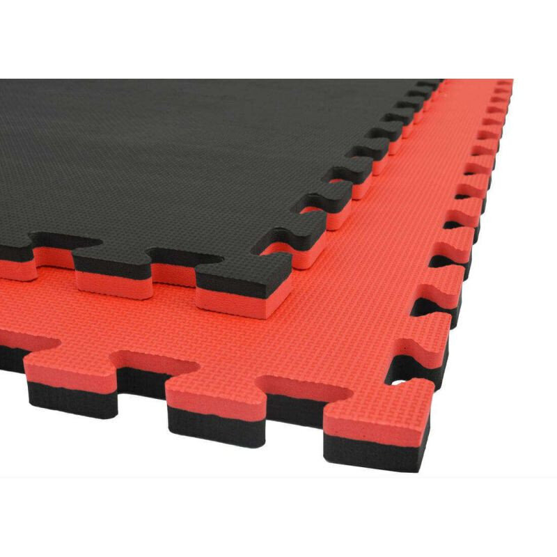 Sertificēts tatami 1x1 m Puzle - 4 cm, sarkana, melna cena un informācija | Citas fitnesa preces | 220.lv