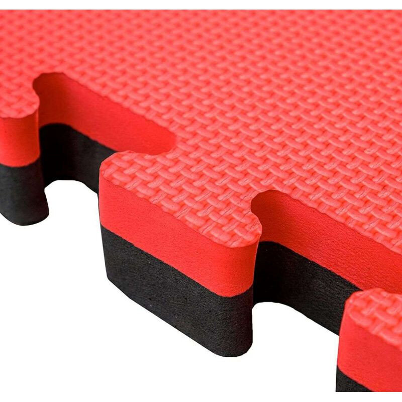 Sertificēts tatami 1x1 m Puzle - 4 cm, sarkana, melna cena un informācija | Citas fitnesa preces | 220.lv