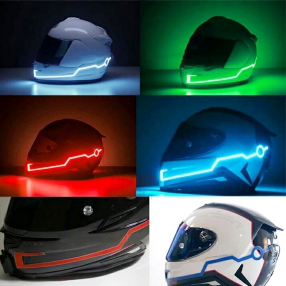 LED lente motocikla ķiverei, dzeltena cena un informācija | Moto ķiveres | 220.lv