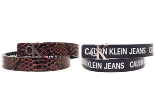 Divpusēja siksna biksēm Calvin Klein Ckj Rev Skinny Mono 24MM K60K606879 0HR 18137 cena un informācija | Sieviešu jostas | 220.lv