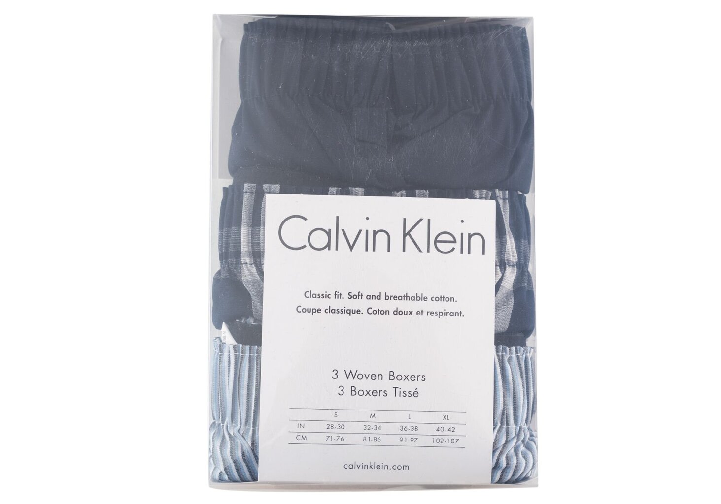 Bokseršorti Calvin Klein, auduma, 3 gab. U1732A TMM 12741 cena un informācija | Vīriešu apakšbikses | 220.lv