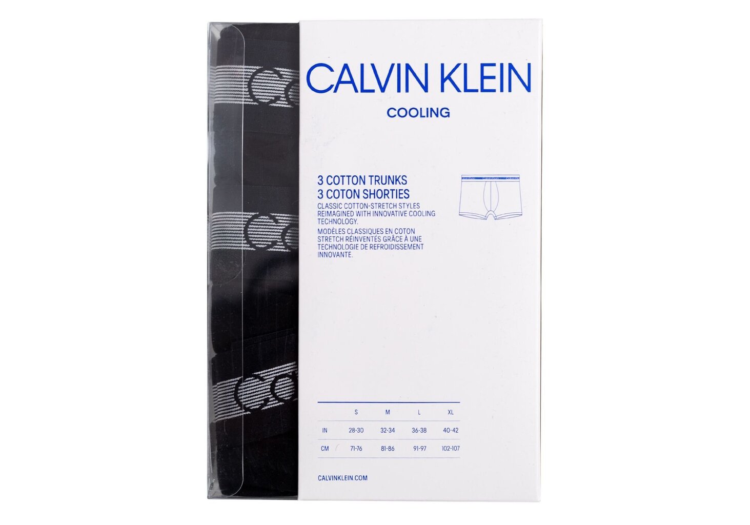 Bokseršorti vīriešiem Calvin Klein Cooling Trunk, 3 pāri, melni NB1799A 001 12469 цена и информация | Vīriešu apakšbikses | 220.lv