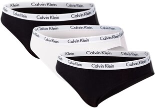 Женские трусики-бикини Calvin Klein, 3 пары, чёрные, белые, QD3588E WZB 14822 цена и информация | Трусики | 220.lv