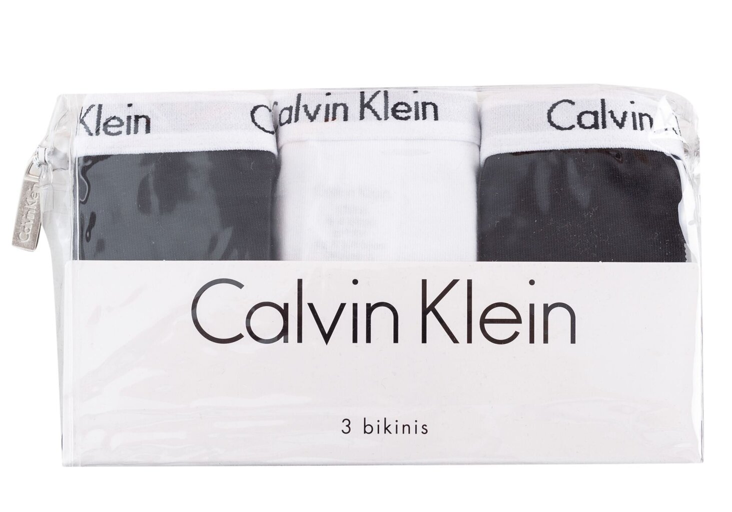 Bikini biksītes sievietēm Calvin Klein, 3 pāri, melnas/baltas QD3588E WZB 14822 cena un informācija | Sieviešu biksītes | 220.lv