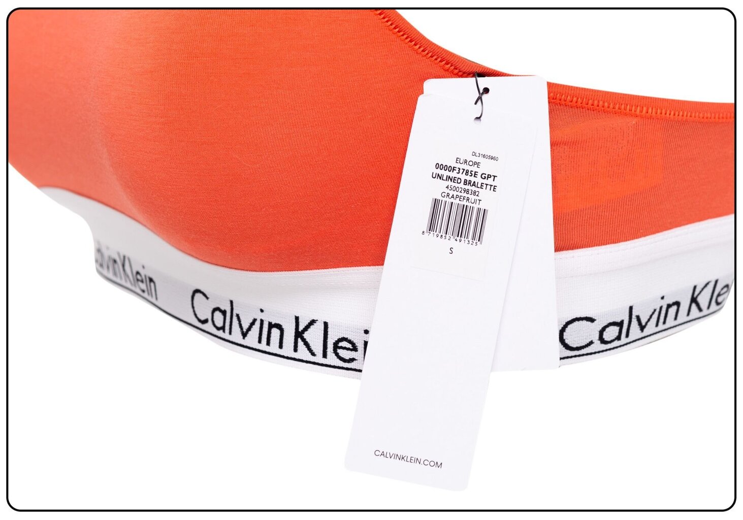 Sieviešu sporta krūšturis Calvin Klein, bez polsterējuma, Greipfrūts F3785E GPT 16053 cena un informācija | Krūšturi | 220.lv