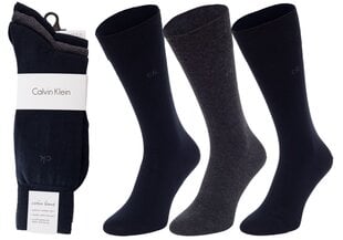 Носки Calvin Klein, 3 пары, синий, серый цвет, 100001752 008 18850 цена и информация | Мужские носки | 220.lv