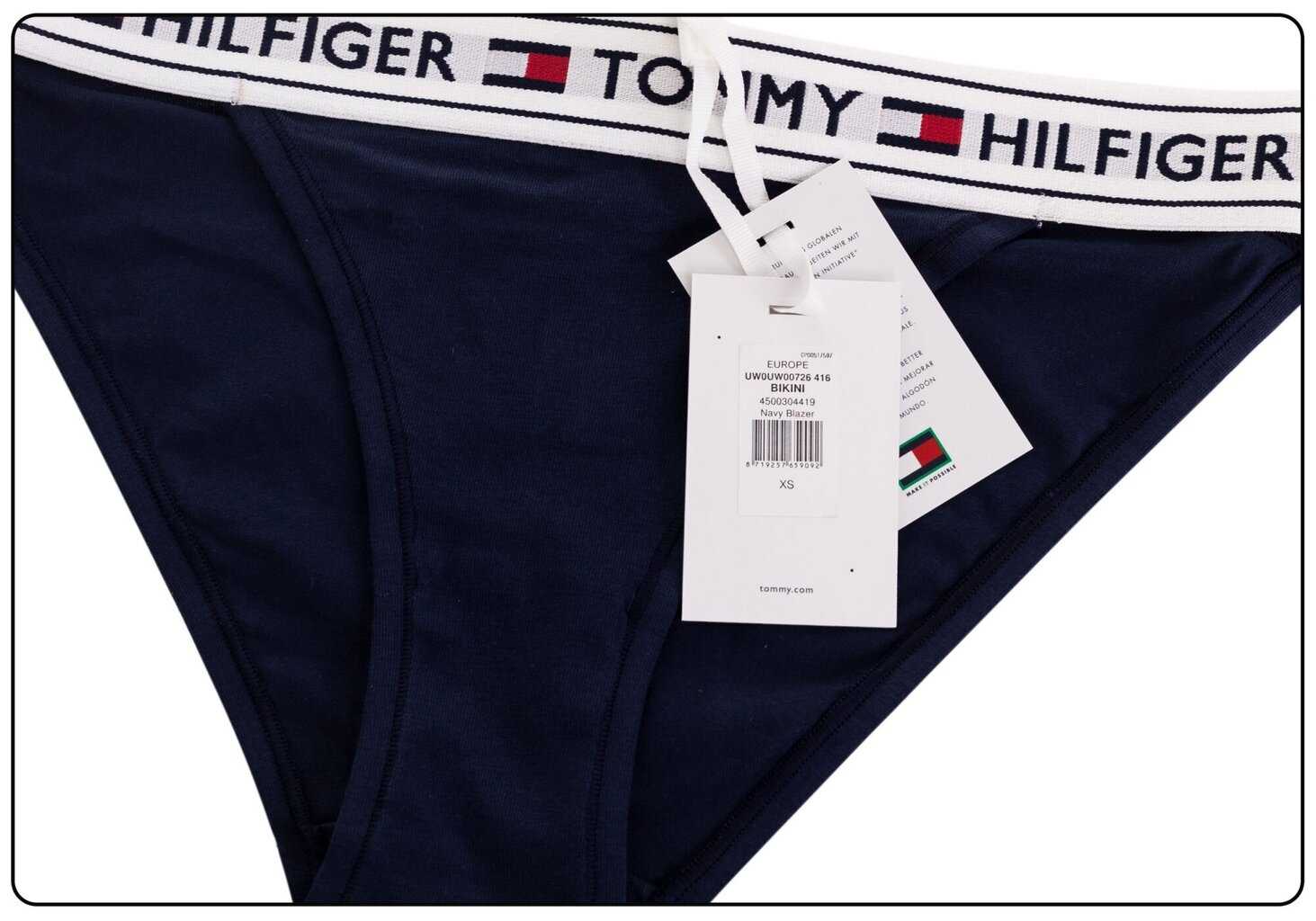 Bikini biksītes sievietēm Tommy Hilfiger NAVY UW0UW00726 416 19775 цена и информация | Sieviešu biksītes | 220.lv