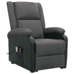 vidaXL masāžas krēsls, paceļams, tumši pelēks audums цена и информация | Кресла в гостиную | 220.lv