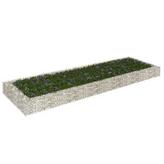 vidaXL gabions, augstā puķu kaste, cinkots tērauds, 300x100x20 cm cena un informācija | Balkona kastes | 220.lv