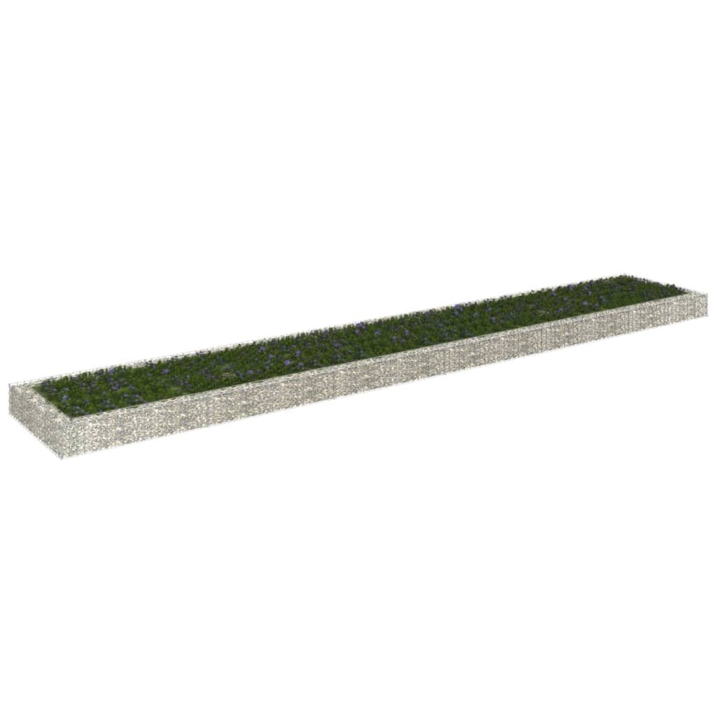 vidaXL gabions, augstā puķu kaste, cinkots tērauds, 600x100x20 cm cena un informācija | Balkona kastes | 220.lv