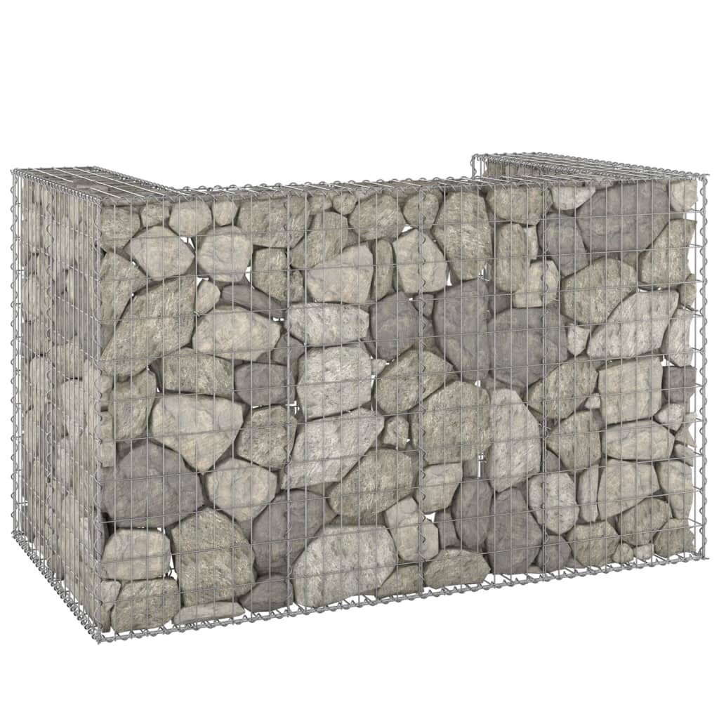 vidaXL gabions atkritumu tvertnēm, cinkots tērauds, 180x100x110 cm cena un informācija | Komposta kastes un āra konteineri | 220.lv