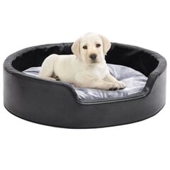 vidaXL suņu gulta, pelēka ar melnu, 69x59x19 cm, plīšs, mākslīgā āda цена и информация | Лежаки, домики | 220.lv