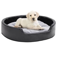 vidaXL suņu gulta, pelēka ar melnu, 79x70x19 cm, plīšs, mākslīgā āda cena un informācija | Suņu gultas, spilveni, būdas | 220.lv