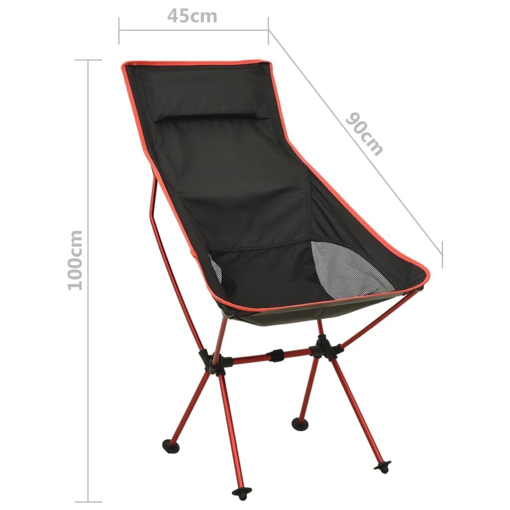 vidaXL kempinga krēsls, salokāms, PVC un alumīnijs, melns cena un informācija |  Tūrisma mēbeles | 220.lv