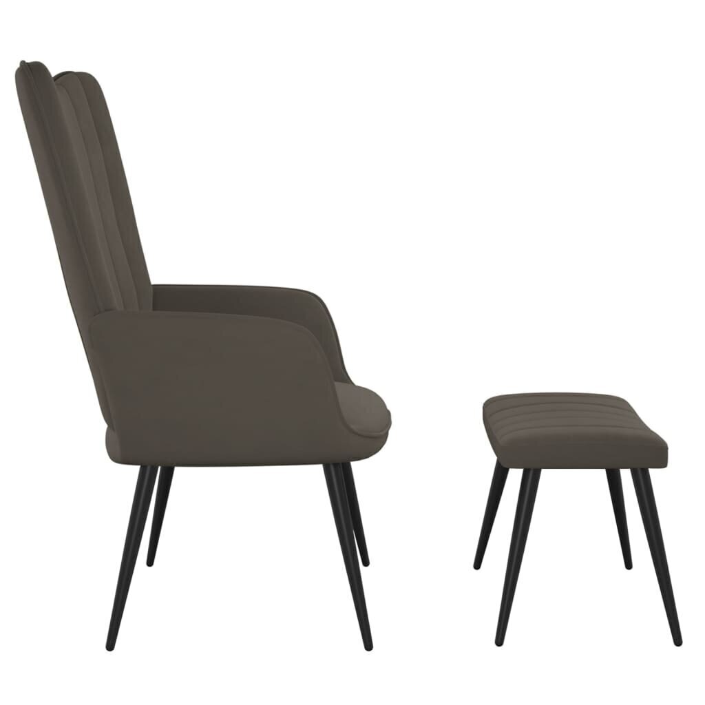 Poilsio kėdė su pakoja, tamsiai pilka, aksomas cena un informācija | Atpūtas krēsli | 220.lv