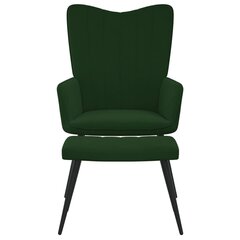 Poilsio kėdė su pakoja, tamsiai žalia, aksomas cena un informācija | Atpūtas krēsli | 220.lv