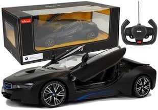 Sportiskais auto ar tālvadības pulti Rastar BMW i8, melns cena un informācija | Rotaļlietas zēniem | 220.lv