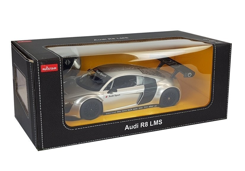 Tālvadības automašīna Audi R8 LMS, 1:14, sudraba cena un informācija | Rotaļlietas zēniem | 220.lv