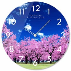 Стеклянные настенные часы - Цветы цена и информация | Часы | 220.lv