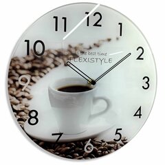 Стеклянные настенные часы - Кофе цена и информация | Часы | 220.lv