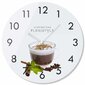 Sienas pulkstenis no stikla - Kafija 4 цена и информация | Pulksteņi | 220.lv