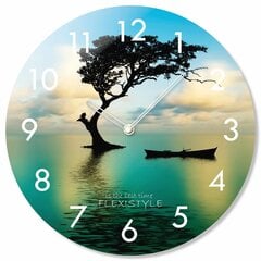 Стеклянные настенные часы - Дерево цена и информация | Часы | 220.lv
