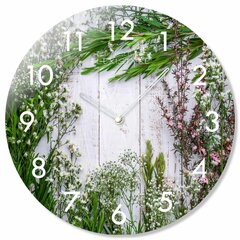 Sienas pulkstenis no stikla - Garšaugi cena un informācija | Pulksteņi | 220.lv