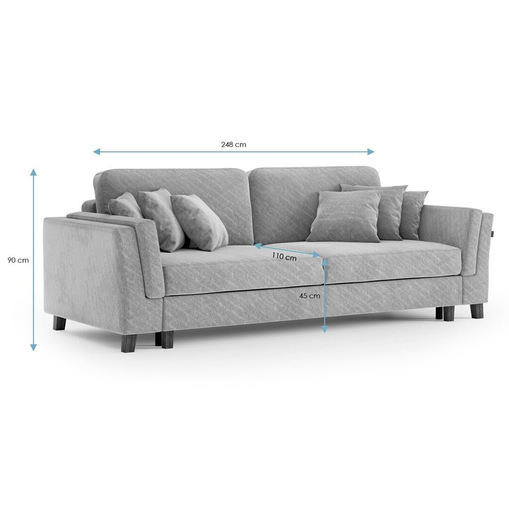 Dīvāns Homede Froletti 3S, zils cena un informācija | Dīvāni | 220.lv