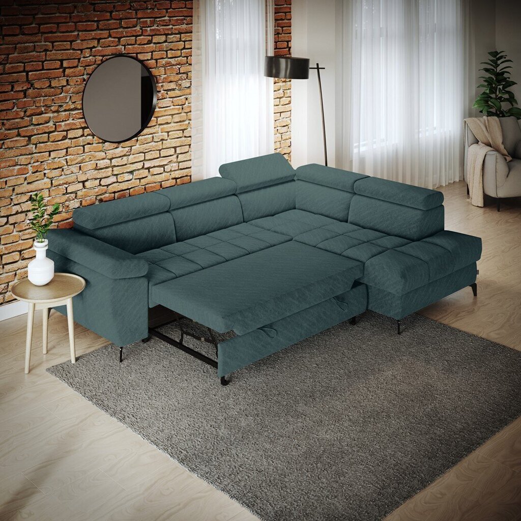 Stūra dīvāns Homede Ferla, zils cena un informācija | Stūra dīvāni | 220.lv