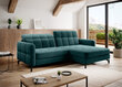 Stūra dīvāns NORE Lorelle 103, zils cena un informācija | Stūra dīvāni | 220.lv