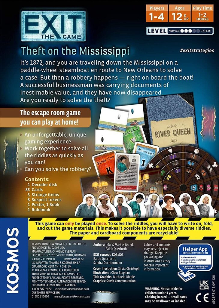 Galda spēle Exit: The Game – Theft on the Mississippi, EN cena un informācija | Galda spēles | 220.lv