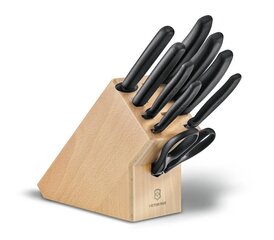 VICTORINOX кухонный набор Swiss Classic из 9 предметов на буковой подставке цена и информация | Кухонные принадлежности | 220.lv