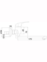 Virtuves jaucējkrāns no sienas MG-3231 MAGMA SATO цена и информация | Смесители | 220.lv