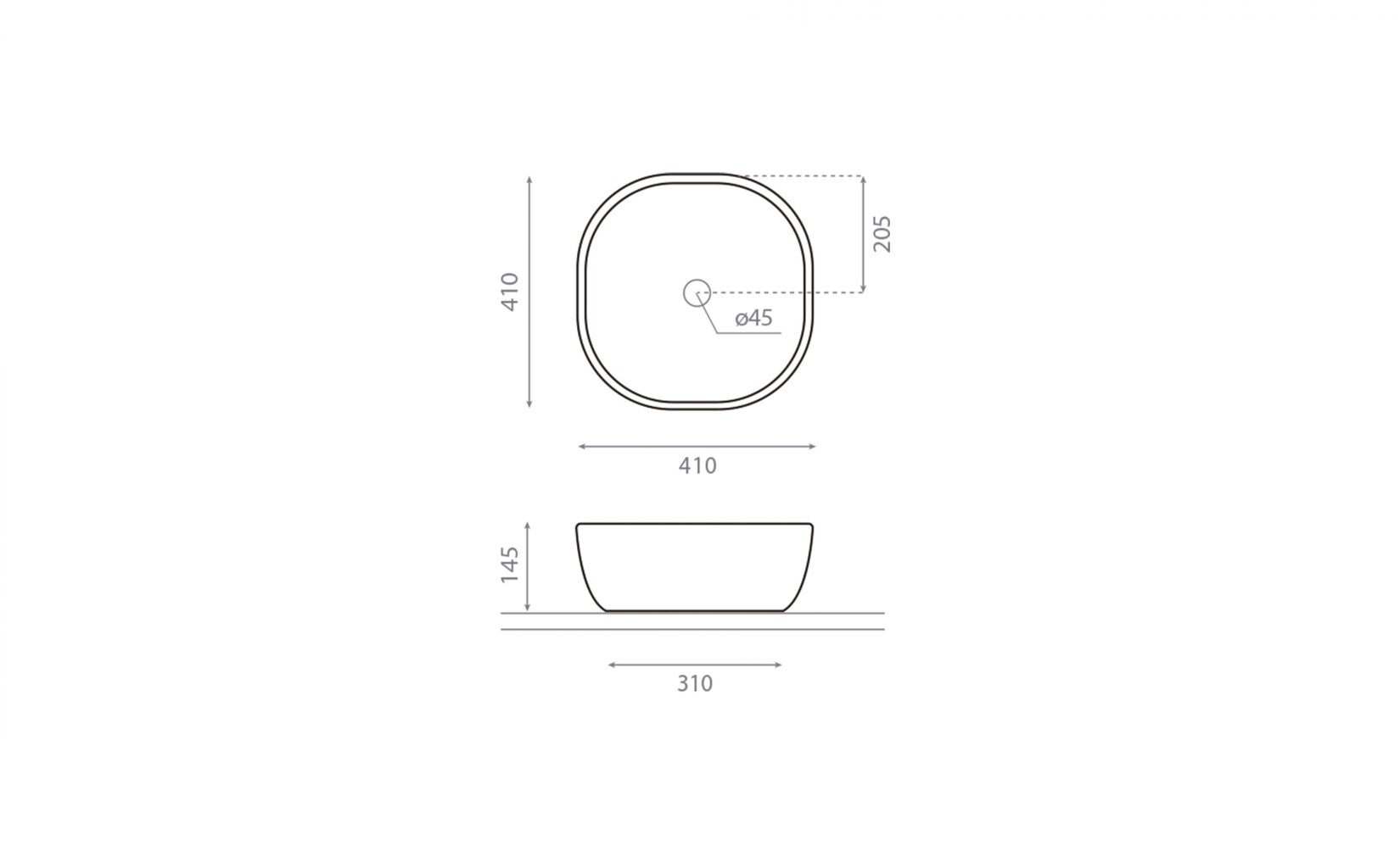 Bathco izlietne OLEA Cuadrado 410x410x145mm цена и информация | Izlietnes | 220.lv