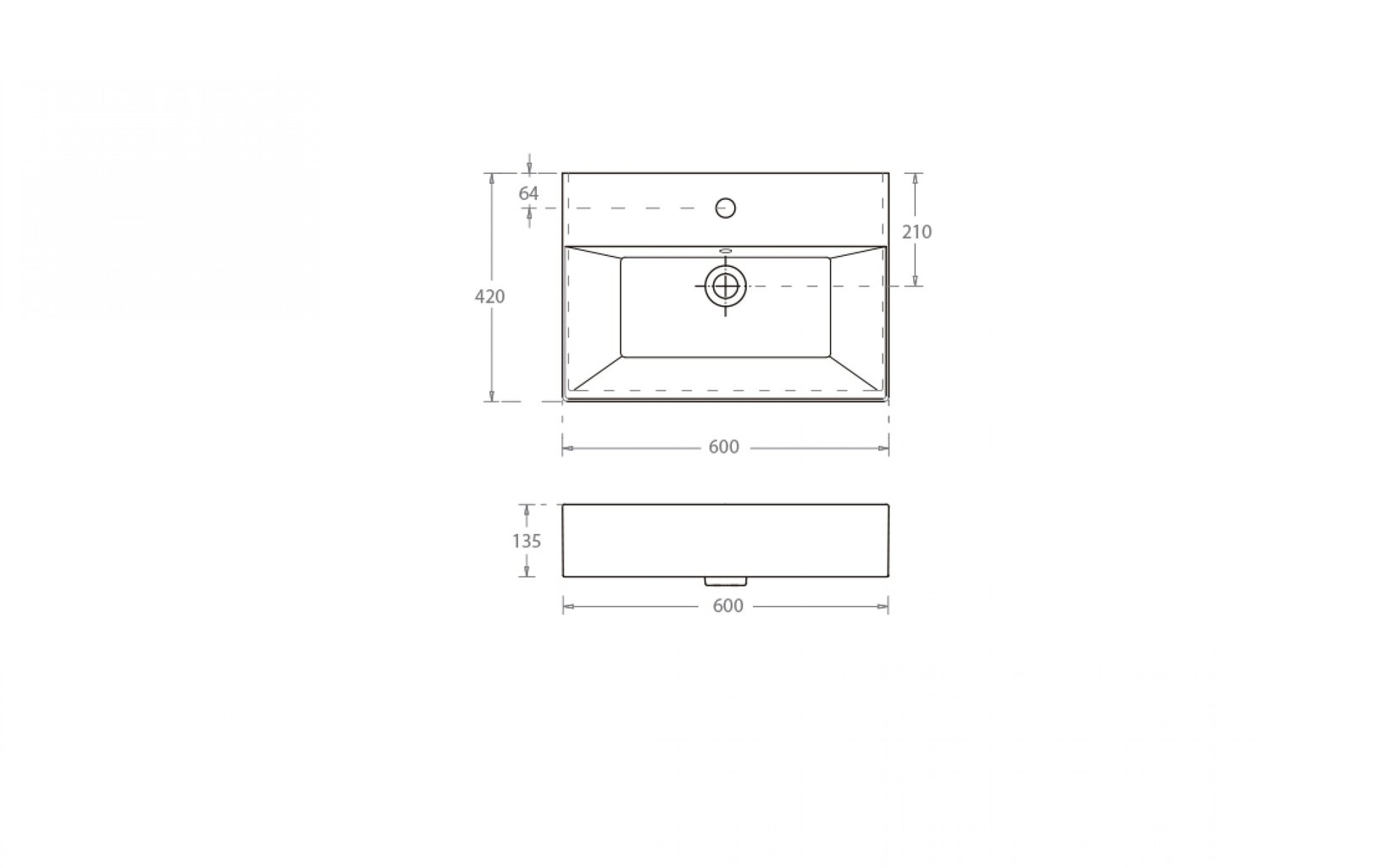 Bathco izlietne BRUSELAS 60x42x13.5cm cena un informācija | Izlietnes | 220.lv