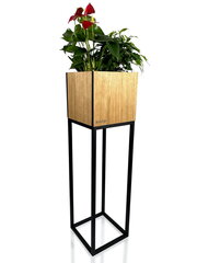 Вазон для растений - Loft Fiorino дубовый 22x22x80 см цена и информация | Подставки для цветов, держатели для вазонов | 220.lv