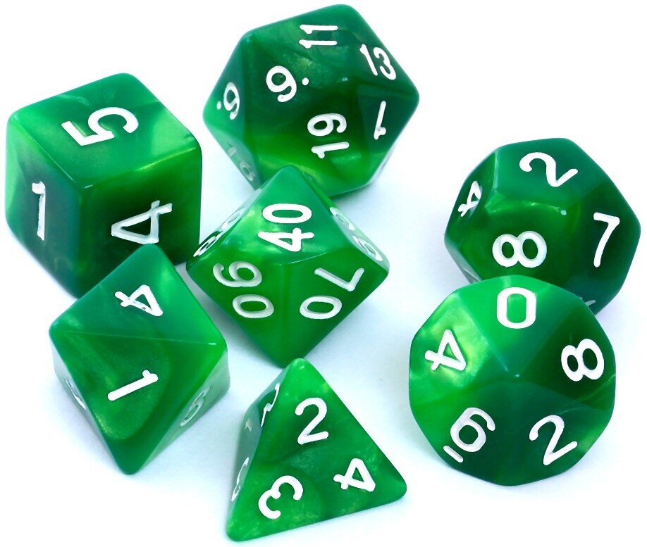Kauliņu komplekts galda spēlēm Rebel RPG, Green/Yellow cena un informācija | Galda spēles | 220.lv