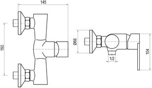 Душевой смеситель без душевого комплекта MG-1940 MAGMA GAUJA цена и информация | Смесители | 220.lv