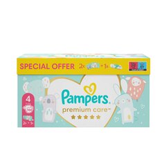 Подгузники Pampers Premium Care размер 4, 9–14 кг, 104 шт. + ПОДАРОК Aqua Pure 48 шт. салфетки для младенцев цена и информация | Подгузники | 220.lv