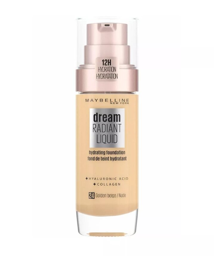 Šķidrā grima bāze Dream Satin Liquid Maybelline (30 ml): Krāsa - 24 - Golden beige cena un informācija | Grima bāzes, tonālie krēmi, pūderi | 220.lv