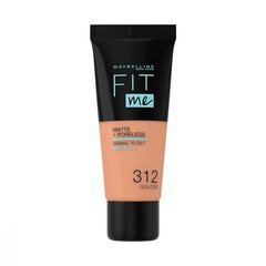 Šķidrā grima bāze Fit Me Maybelline: Krāsa - 312 - golden cena un informācija | Grima bāzes, tonālie krēmi, pūderi | 220.lv