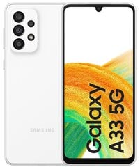 Samsung Galaxy A33 5G, 6/128GB, Dual SIM, Awesome White цена и информация | Мобильные телефоны | 220.lv